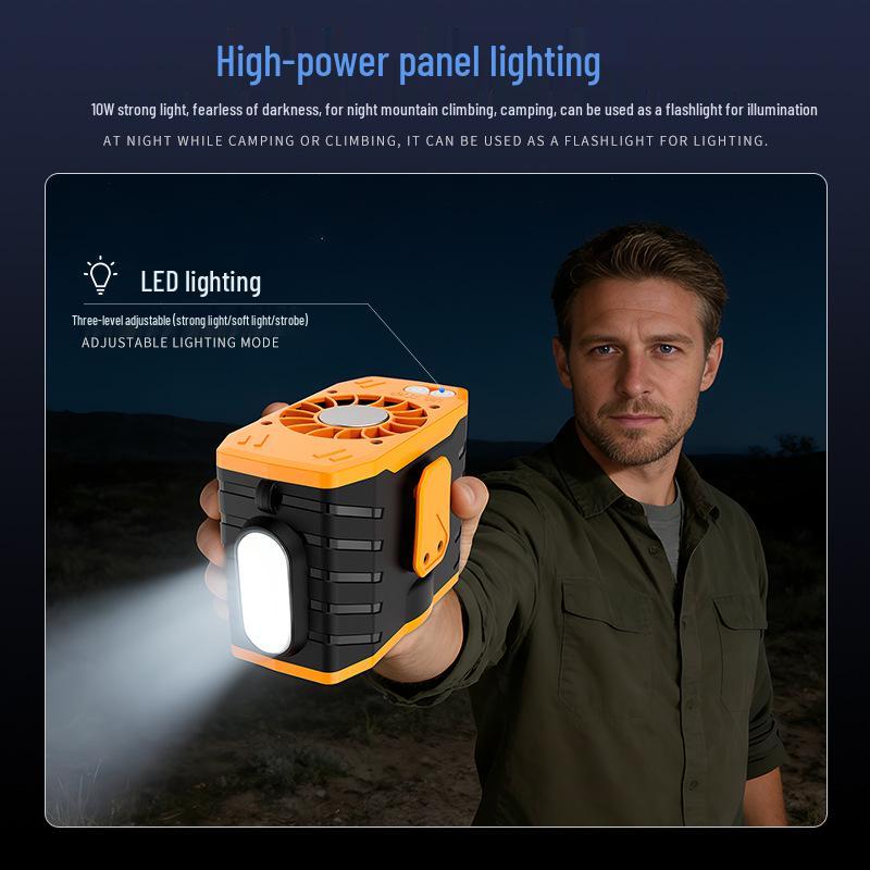 Portable Waist-Hanging USB Fan with Large Battery and Semiconductor Cooling - Ideal for Outdoor and Construction Use