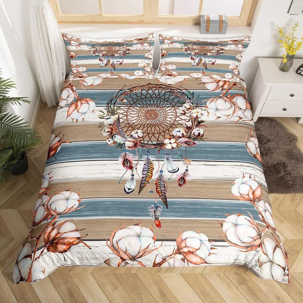 Comforter Dream Catcher Comforter For Girls Women Boho Feather Single Queen Exotic Bohemian Mandala Floral Bedding Set