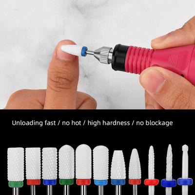Nova broca de unha de cerâmica, lixa de unha elétrica, cortador de fresa para manicure, pedicure, acessórios de unha, ferramenta para remover unha
