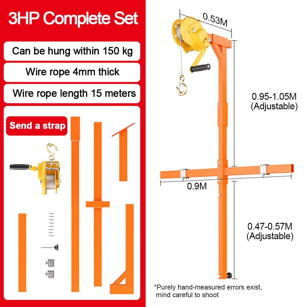Air Conditioning Lifting Tool Hand Crank Crane Lifting Bracket Manual Winch Assembly Air Conditioner Lifting Machine