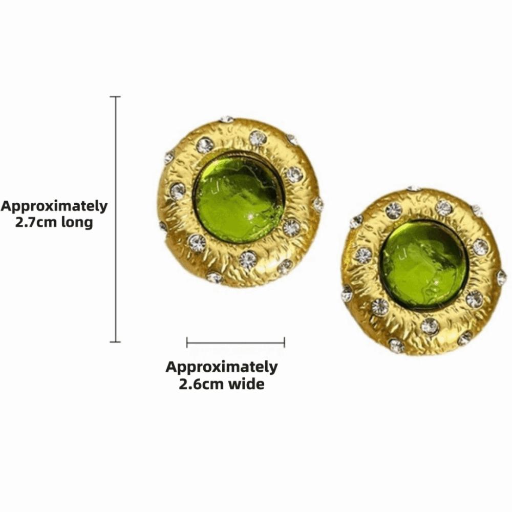 1 Pair Sparkling Design Green Crystal Earrings Green Crystal Sparkling Earrings Women Jewelry