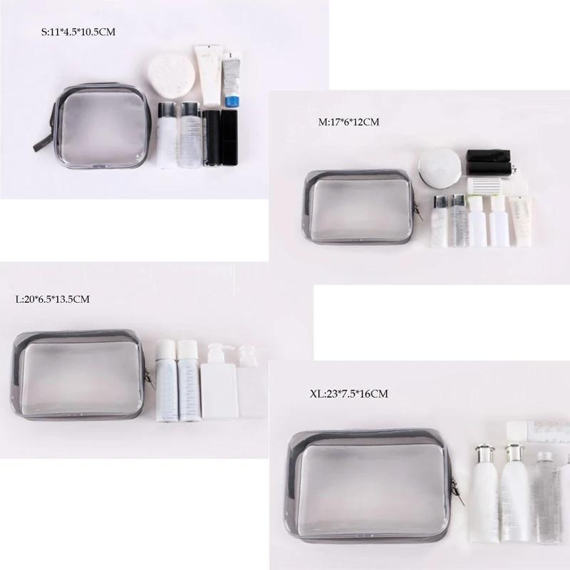 Transparente Reisekosmetiktasche Make-up-Etui Frauen Männer Tragbarer Reißverschluss Make-up-Tasche Beauty Organizer Toilettenartikel Aufbewahrungsbox