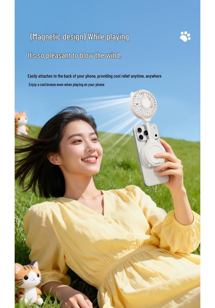 2026 Compact Foldable Handheld Fill Light Fan - Portable Outdoor Mini Fan Gift for Students
