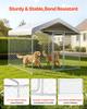 VEVOR Outdoor Dog Kennel, 2.3 x 2.3 x 2.15 m Large Dog Kennel with Secure Lock, Outside Dogs Enclosures with UV-Resistant & Waterproof Roof Cover