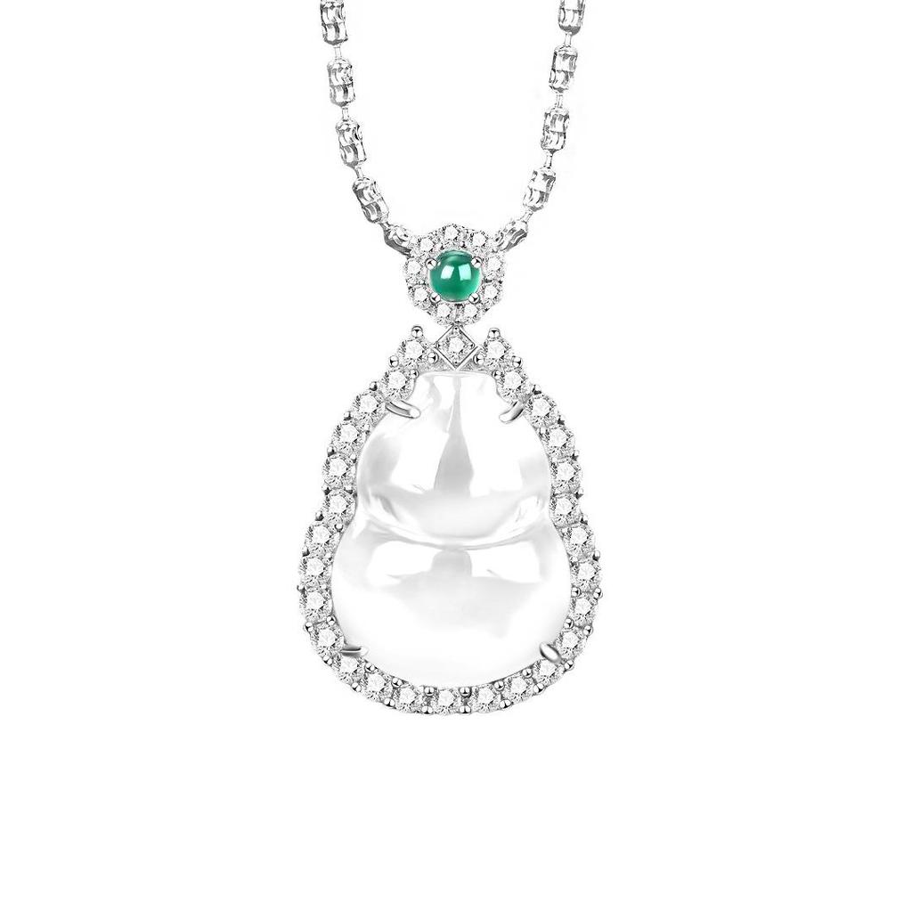 S925 Sterlingsilber Eiskristall Kürbis Anhänger Halskette - Elegante Schlüsselbein Kette, Perfekt für Qixi oder Geburtstagsgeschenk