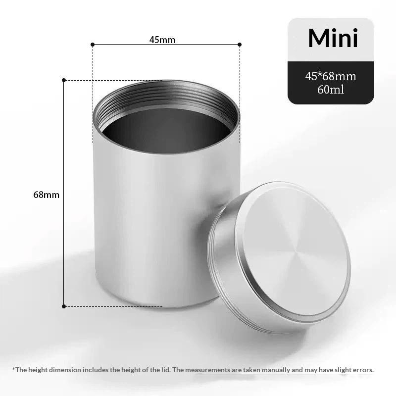 Mini Boîte à Thé Portative Scellée Boîte de Rangement Métallique en Alliage d'Aluminium Anti-humidité pour Camping Pique-nique Rangement du Thé