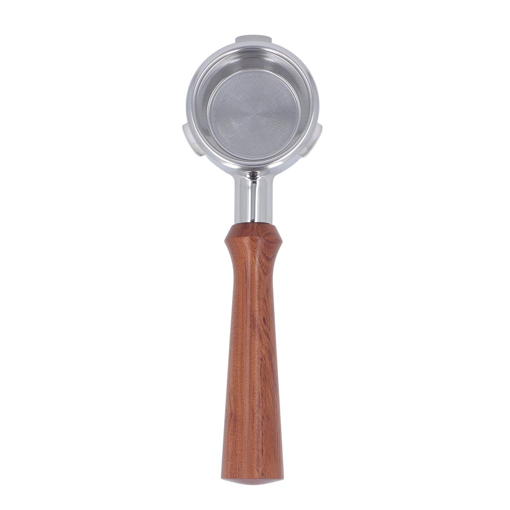 58 mm bottenlös portafilter Trähantag Rostfritt stål Korg Avtagbar 3-öron Kaffeporfiter för Barsetto