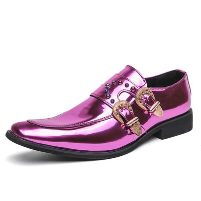 Móda Elegantní Společenské boty v britském stylu Ploché mokasíny Pánské Chelsea Boty Luxusní Fialové Pánské Špičaté boty