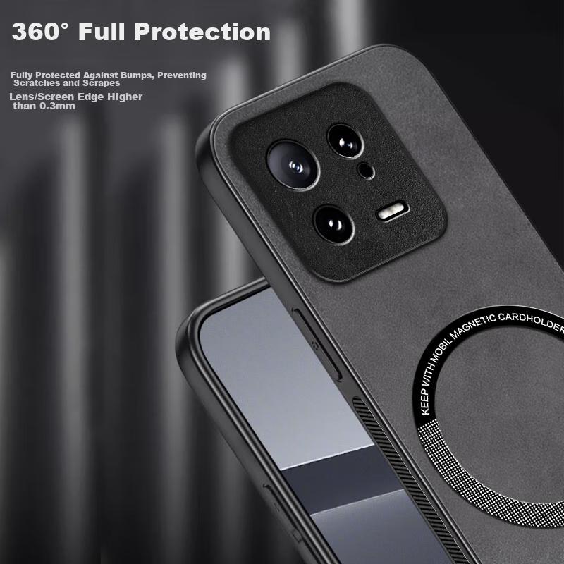 Xiaomi 13 Phone Case, Xiaomi 13 Protective Cover, Skin-Like Magnetic New Frosted Lens Full Protection Silicone Simple Style - Black