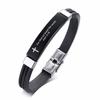 Vnox Cross Bible Verse Quotes Bracelets for Men Soft Silicone Bangle Comfort Wear Male Jesus Christ Faith Prayer Pulseira