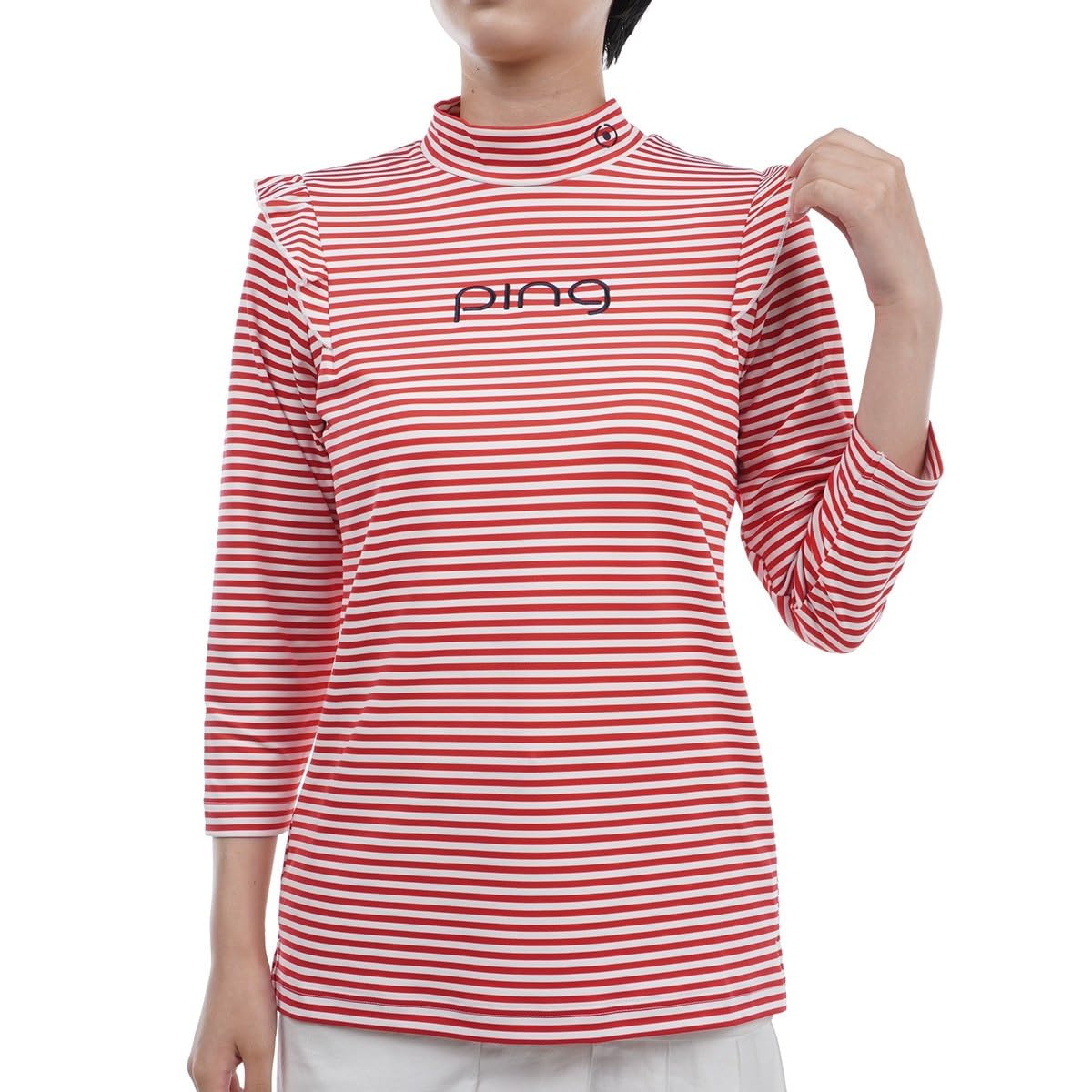

Ping Apparel Long Sleeve High Neck Shirt Golf Undershirt Size S Women s (Striped, Moisture-Wicking, Quick-Drying) / / 622-3269902 100_Red,