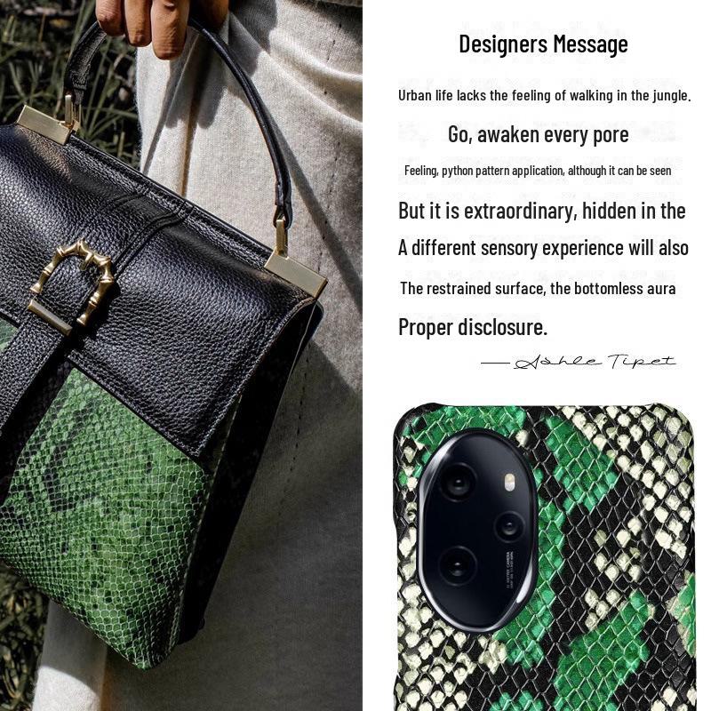 Premium Honor 60 Phone Case: Cowhide Python Pattern Half-Cover for 60SE and 60Pro