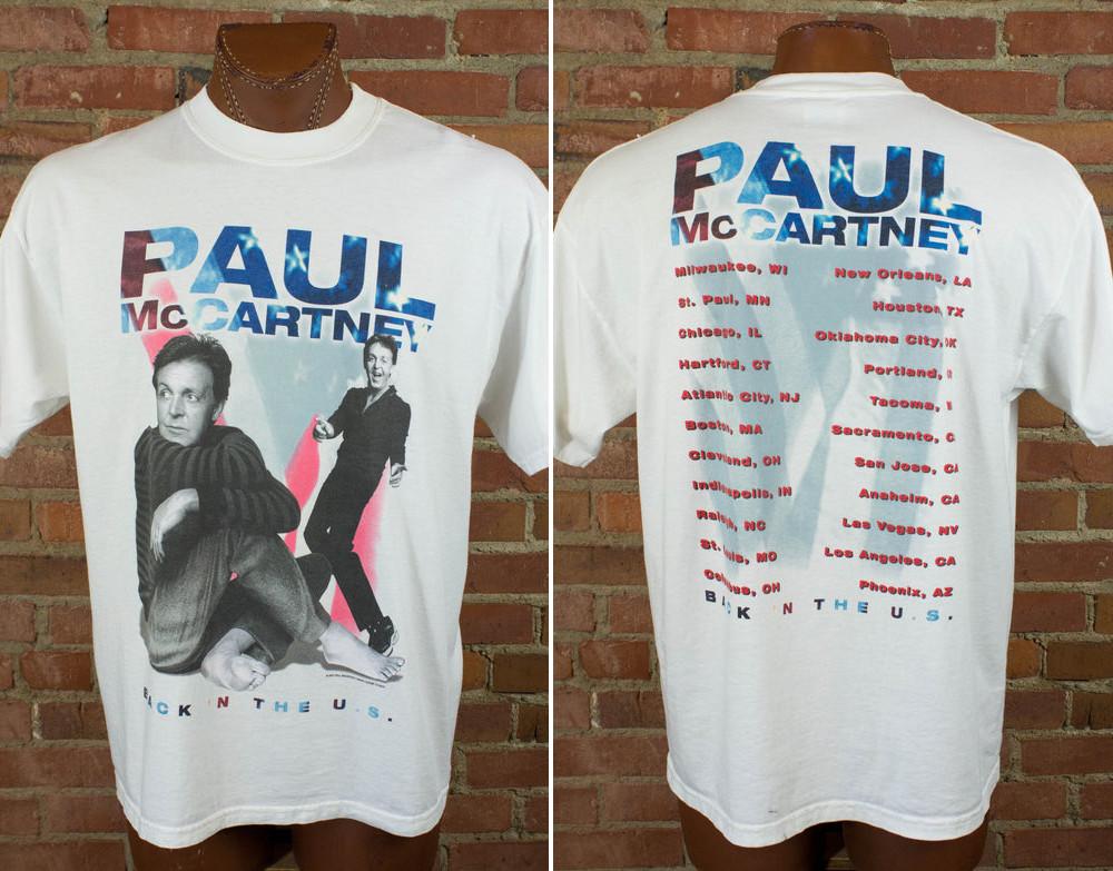 Paul McCartney 2002 Back In The US White Concert T Shirt Unisex t S