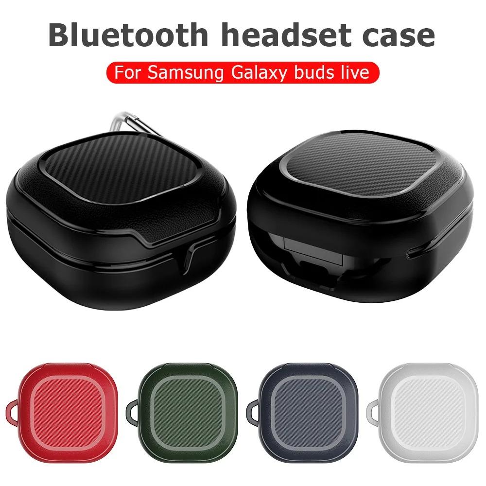Carbon Fiber Pattern Earphone Case for Samsung Galaxy Buds live/Pro/Buds 2/Buds 2 Pro Home/Travel