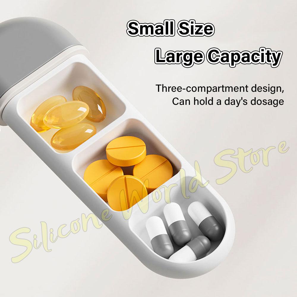 SW Mini Portable Pill Case 3 Grids Small Pills Box Travel Daily Medicine Container Vitamin Fish Oils Pill Packaging Storage Box