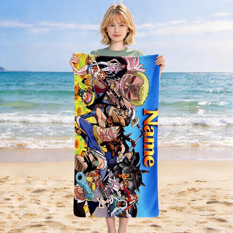 Custom Name One Piece Stylish printed beach towel,a quick-drying, absorbent mat suitable for the beach, pool, gym, and travel fans gift