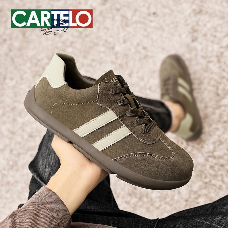 Kadile Crocodile Leather Board Shoes Men's 2025 New Summer Versatile Retro Sports Casual Shoes Men's German Training Shoes