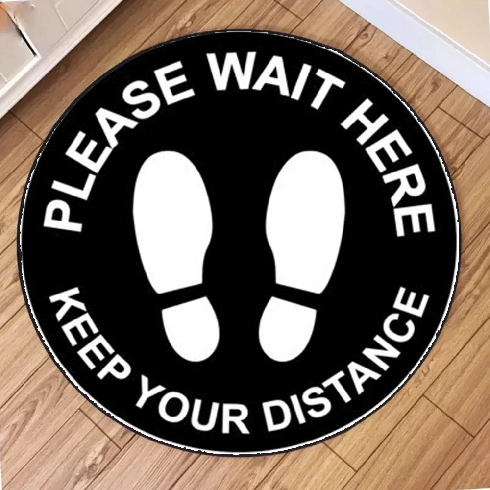 Footprint Logo Teppich Runder Teppich Cartoon Muster Bereichsteppiche Runder Bodenmatte Wohnzimmer Badezimmer Küche Teppichmatten Fußmatte