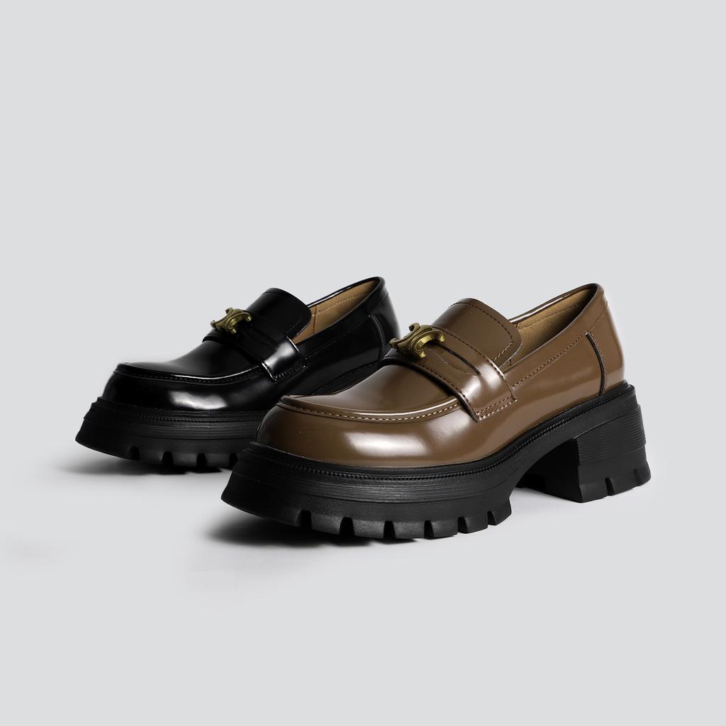 Platform high-heeled small leather shoes women's fashion versatile solid color daily Korean version comfortable Mary Jane uniform fashion single sh