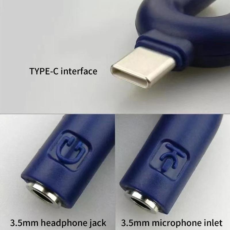 USB C To Double 3.5mm Splitter Adapter Compatible for Type C Phone Devices Enables Two Way Audios Sharing For Movie Night