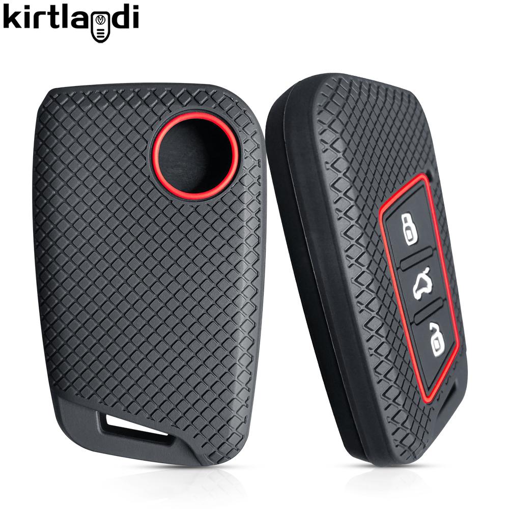 Silikonowe Etui na Kluczyk Samochodowy Do Vw Volkswagen Passat B8 Taos Polo Tiguan Do Skoda Kodiaq Fabia Karoq Octavia Seat Ateca Pokrowiec na Kluczyk