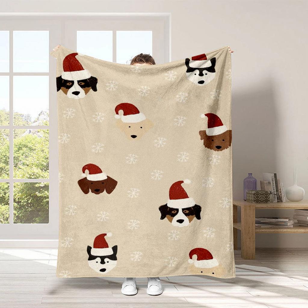 Christmas Cartoon Series Printed Blanket for Sofa Travel Camping Living Room Office Conditioning Blanket for All Seasons Gifts