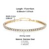 Korean Style Crystal-Inlaid Stainless Steel Chain Bracelet
