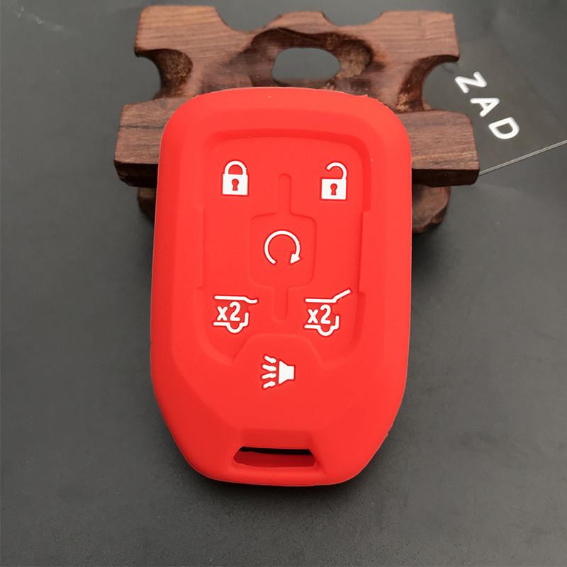 Silicone Car Key Cover Case For Chevrolet Camaro 2015 2016 GMC Yukon Suburban Tahoe Smart 6 Buttons Auto Accessories