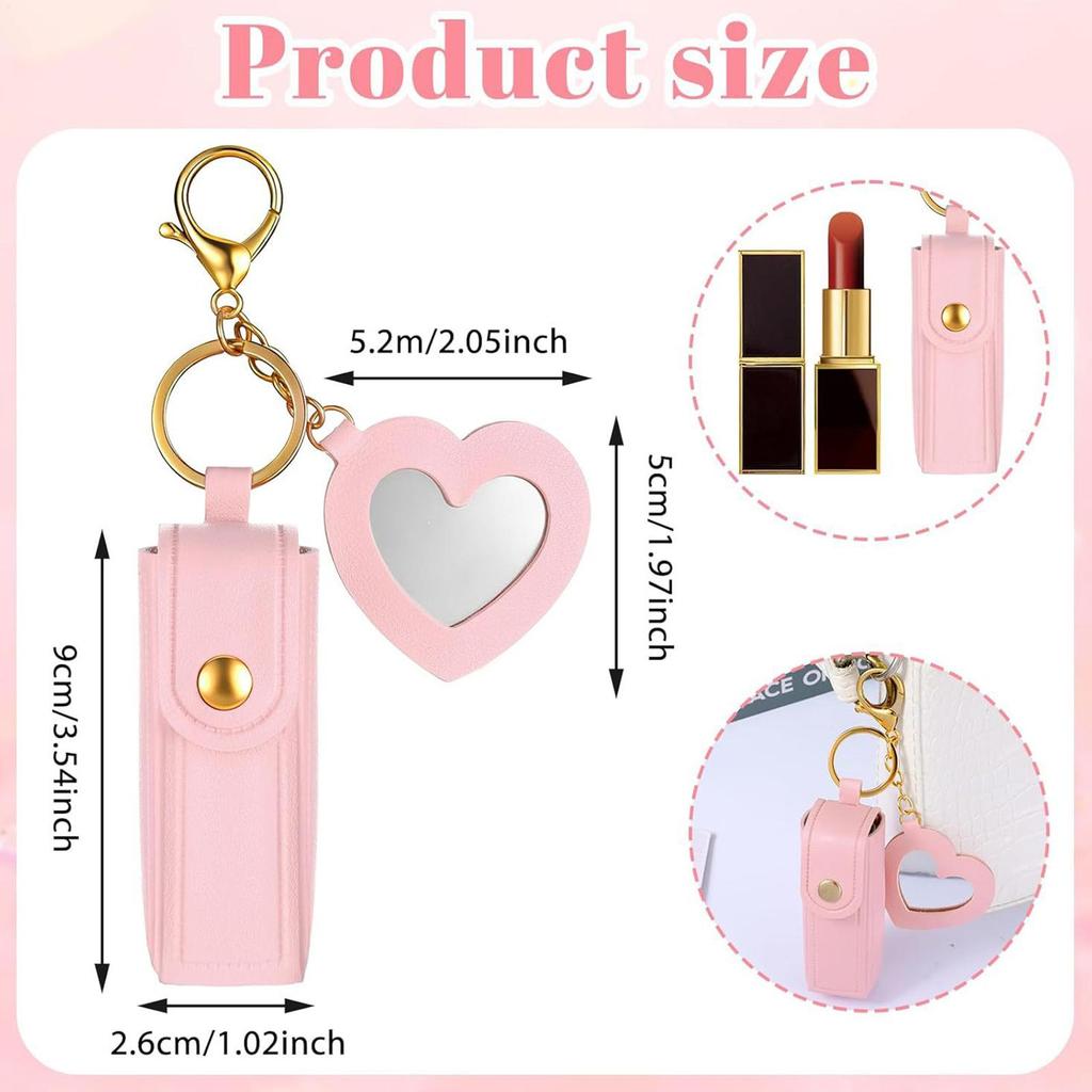 Lip Gloss Holder Keychain 4 Pieces Purse Charm Lip Stain Tint Case For Women Girls Ladies Wives Makeup Enthusiasts Travelers