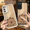 Phone Case: 2D Flat Samsung Galaxy A34 A35 M05 M06 S20 S22 S21 FE Plus 5G Step Protective Case, Capybara with Orange On Top, Christmas and Halloween G