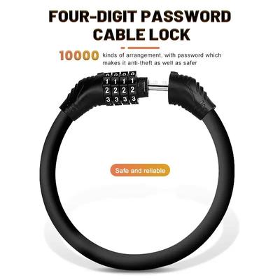 Bike Lock Mountain Bike Portable Security 4-digit Code Bike Lock for Bicycle Motorcycle Scooter Small and Portable Anti-theft