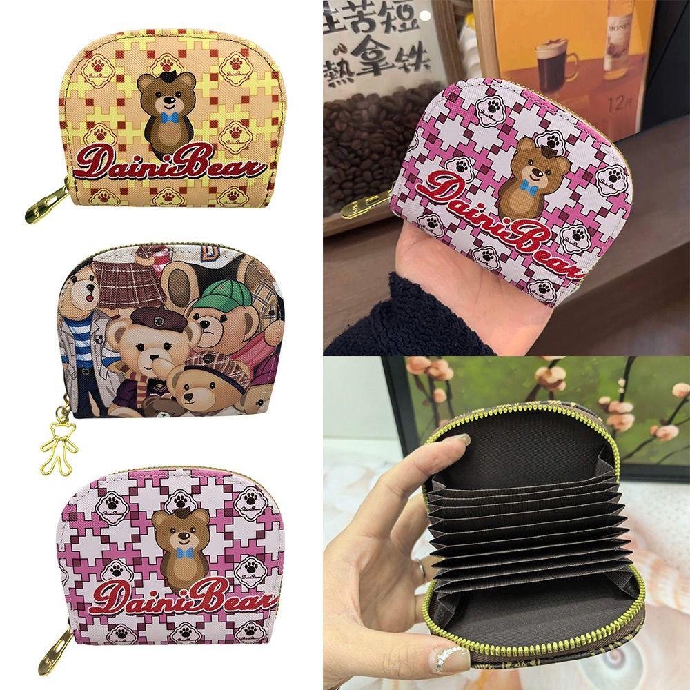 Multi Functional Little Bear Card Holder Integrated Multi-Card Slot Wallet Short Style Large Capacity Coin Purse Women