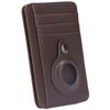 Card Wallet Coffee Color Durable PU Leather Slim Design Portable RFID Blocking for IOS Locator Design RFID Wallet