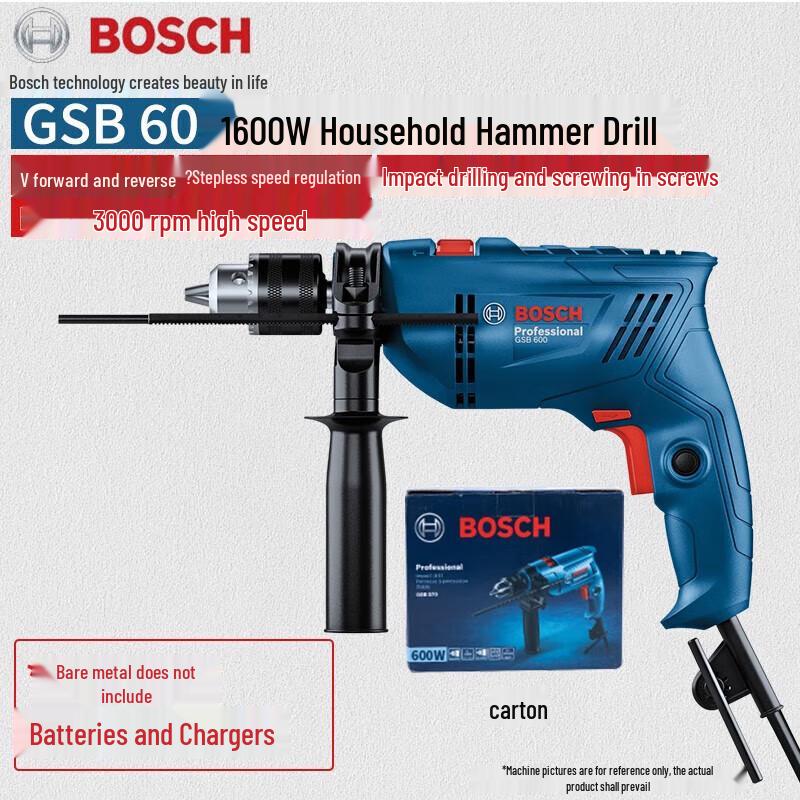 Bosch GSB 600 Impact Drill CN plug (adapter included)