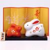 Yakushi Kiln 2023 Zodiac Good Luck and Rabbit, Nishiki-sai, (Red White, Small)