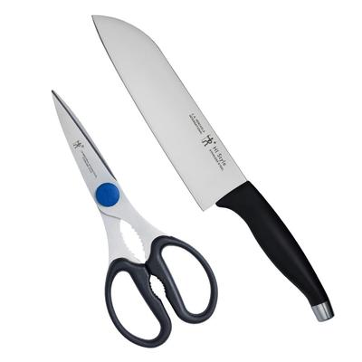 Henckels Style Trial Set Black Made In Santoku Stainless Dishwasher Made In Seki Gifu Prefecture Japanese "HI Japan" Knife, Scissors, Steel, Gift,