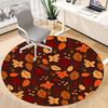 1pc Autumn Leaves Office Round Area Rug,  Mat Suitable For Office, Under Office Chairs Bedroom Living Room Home Decor, Room Deco