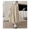 Pleated Yamamoto High-Waist A-line Skirt: Women's Spring/Summer 2025 Korean Style, Slimming, Plus Size, Mid-Length, Hip-Covering Skirt