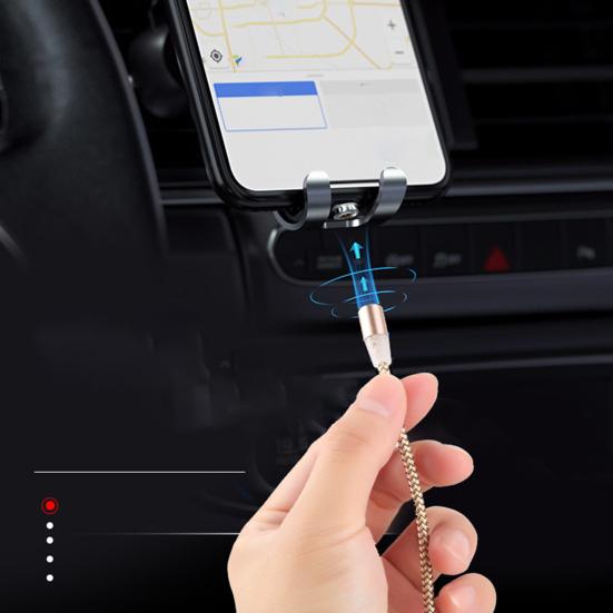 3A magnetisches USB-Kabel, schnelles Aufladen, Typ-C-Micro-USB-Rundkabel für Mobiltelefone