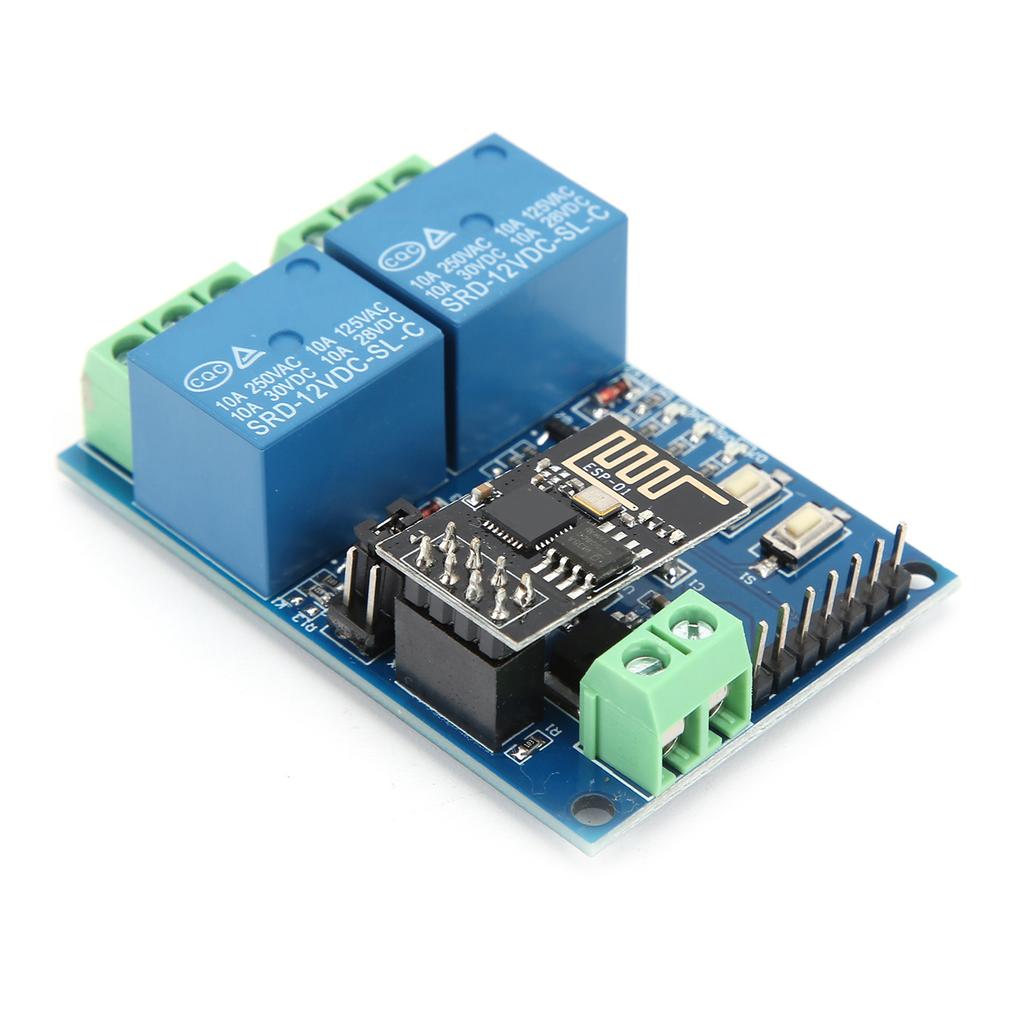 2?Way WiFi Relémodul for Android Mobiltelefon APP Trådløs Fjernkontrollbryter 12V ESP8266