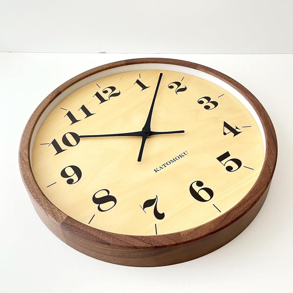 KATOMOKU Muku Clock 22 LL Walnut km-142WA Wall Clock with Sweep Movement, 38.2cm Diameter (Quartz Clock)