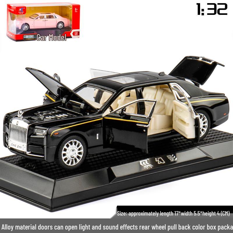 1:32 Rolls-Royce Phantom Toy Car with Suicide Doors, Sound & Light, Alloy Pull-Back Model
