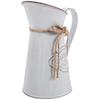Vaso de Flores de Lata Retrô Vaso de Ferro Vintage Vaso de Metal Galvanizado Jarro Decorativo Estilo Farmhouse Porta Botão Casamento Cinza Casa