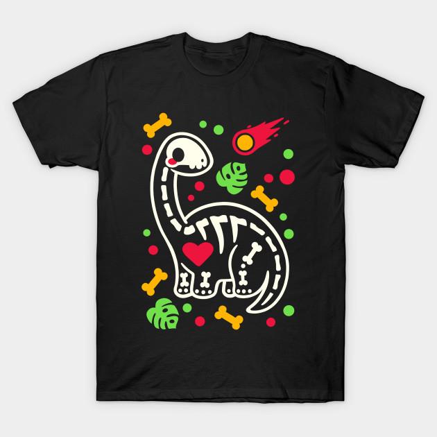 

Men Black Print T-shirt Brontosaurus Skeleton No-Cut Transfer Paper Print Cotton Tshirt S чорний
