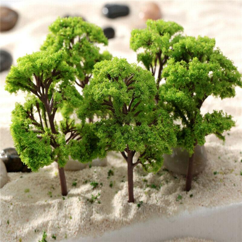 10pcs Model Trees Ornaments Decoration 4CM Railroad Diorama Scenery Plastic Scale Scene For House Living Room Kitchen Decor