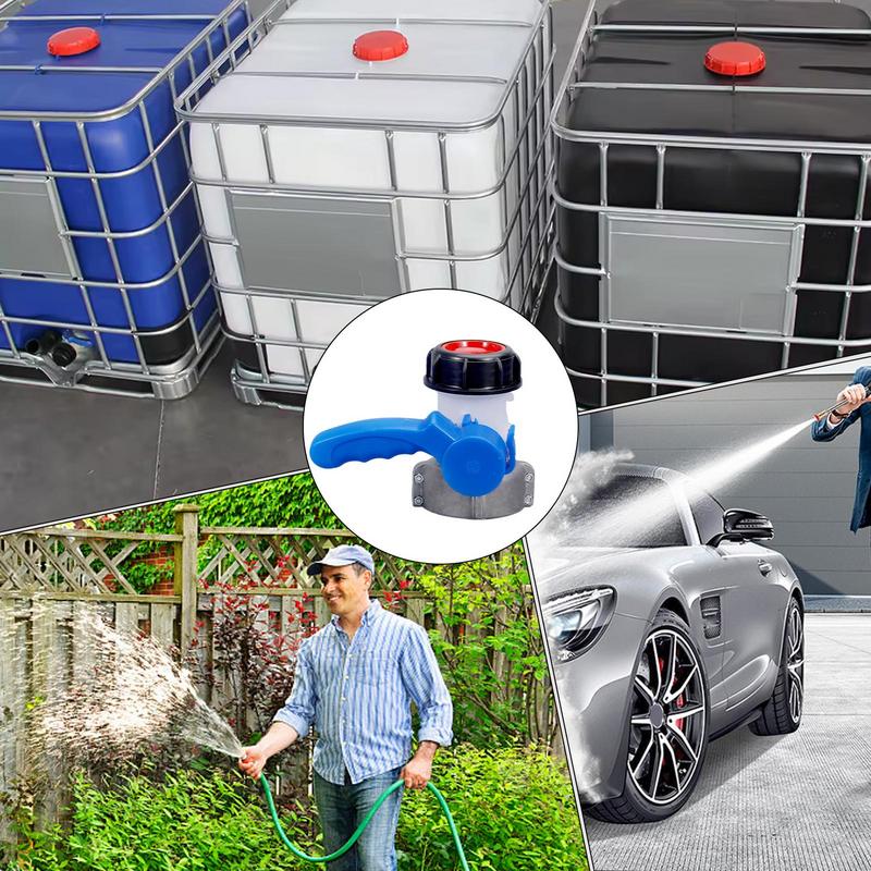 Tote Adapter 2.4-Inch Coarse Thread Plastic DN40 Garden Butterfly Valve For Water Tank Container 1000L Portable Accessory