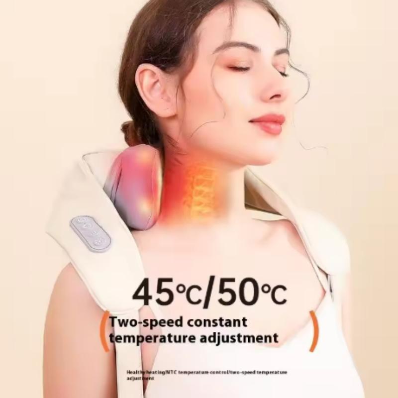 Portable Neck Massager with Hot Compress Function Relaxes Back Shoulder Muscle Pain Relief Bionic Neck and Shoulders Massager