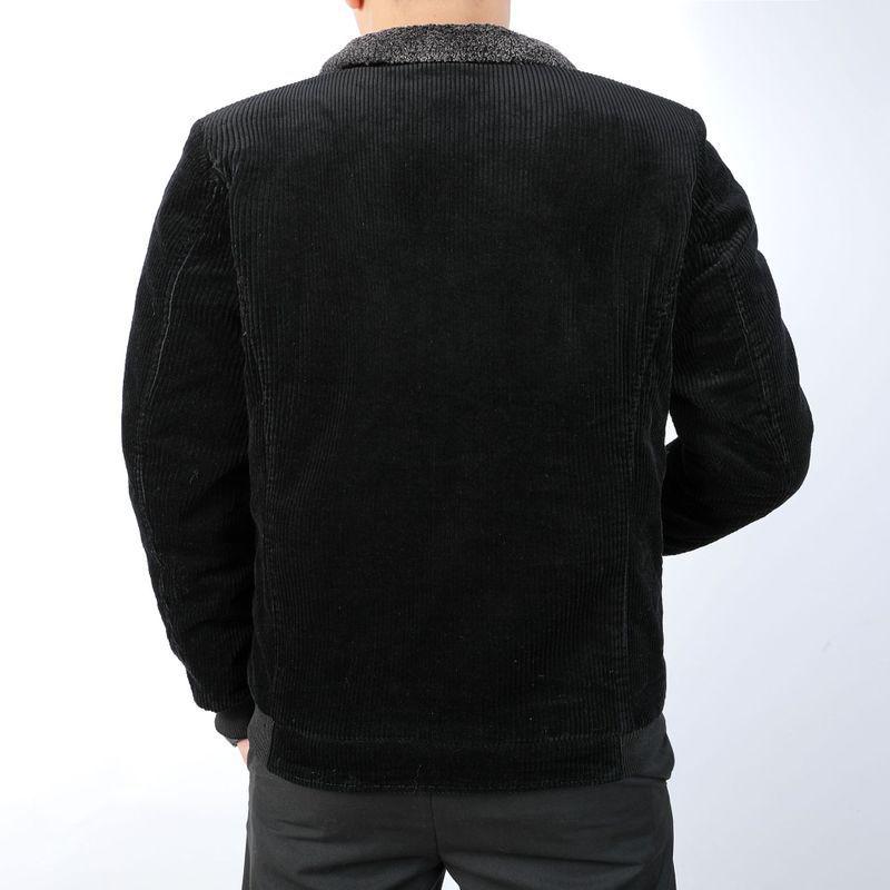 New Winter Corduroy Cotton Jacket, Loose Large Size Cotton Coat, Middle-aged and Elderly Casual Warm Cotton Coat