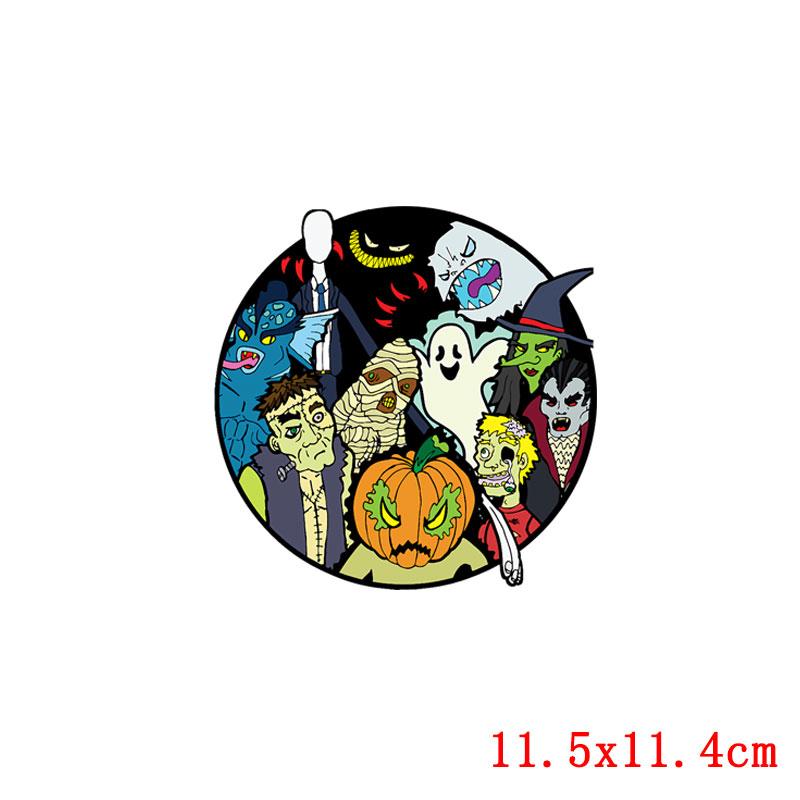 Cartoon Animal Applique Iron On Transfer Funny Pumpkin Heat Transfer Patch For Clothes Hippie Cat Thermal Stickers On Clothes
