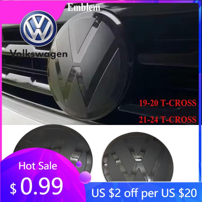 XJBRL1 For VW Volkswagen Jetta MK5 Golf VW T-CROSS ABS Mirror Black Emblem Car Front Grille Badge Rear Trunk Logo For Volkswagen VW 19-